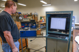 chamberlain worker prepping work station